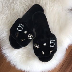 COCO Beaded Faux Fur Slippers